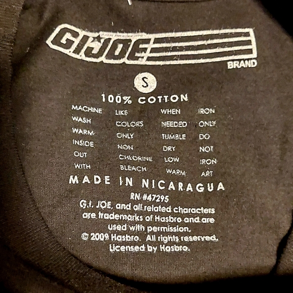 2009 Hasbro G.I. JOE Men's Black Short Sleeved Graphic T-shirt NWT Size S - Picture 5 of 6